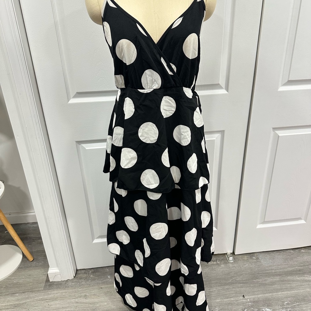 Black and White Polka Dot Women's Dress